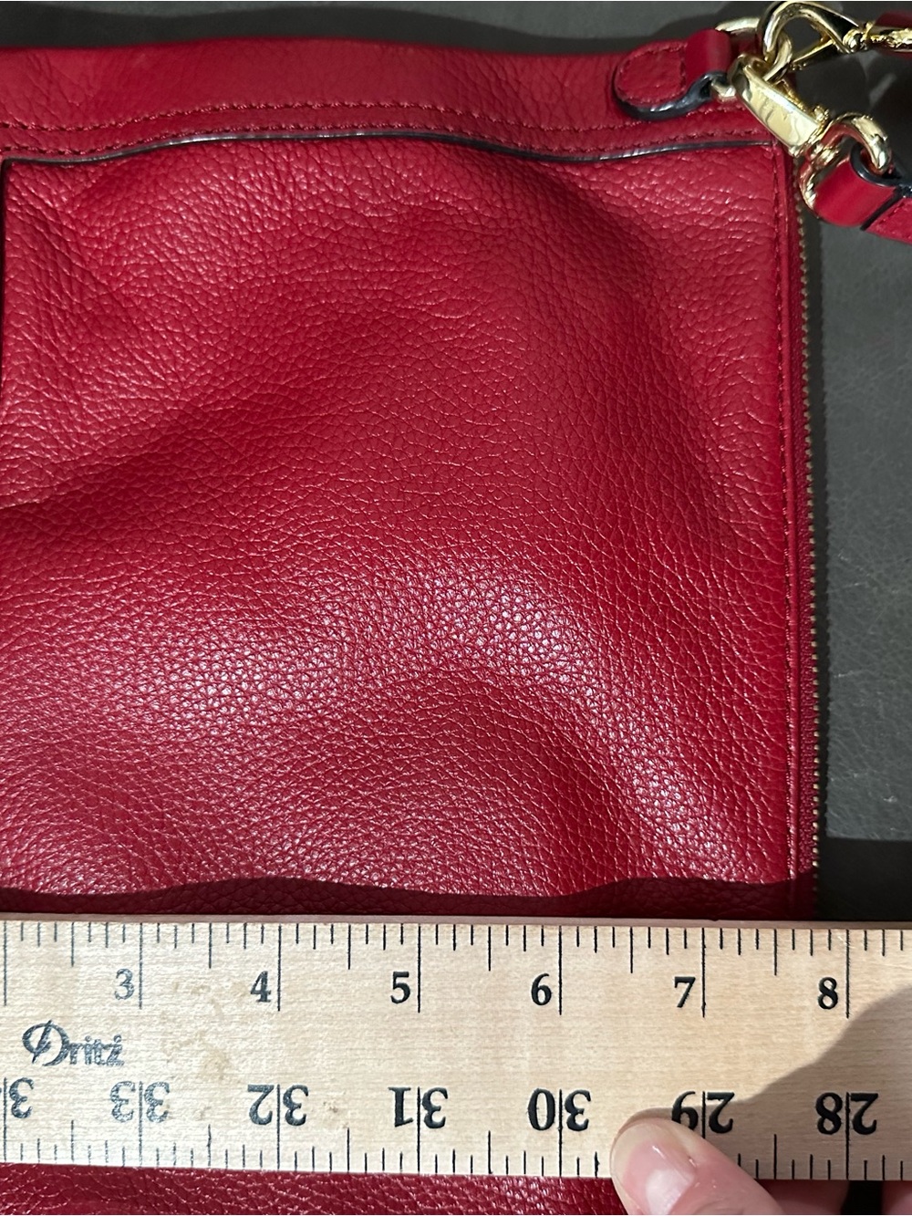 Banana Republic Red Leather Crossbody Convertible Bag Tassel Gold Statement Bag - Picture 16 of 16